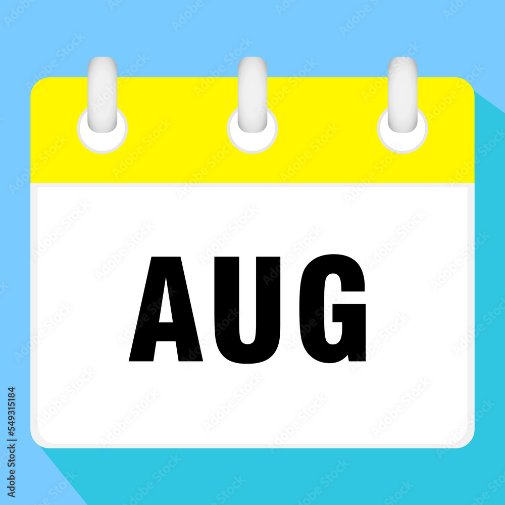 Calendar icon for August. Vector illustration. Calendar icon for August. Vector illustration.