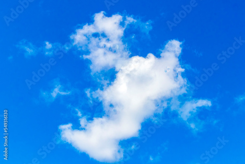 Blue sky with beautiful clouds on sunny day in Mexico.