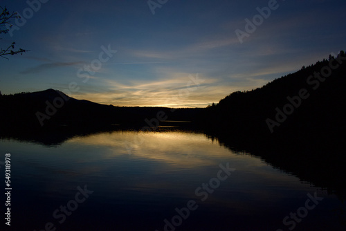 Thanksgiving day sunset over Suttle Lake, Central Oregon