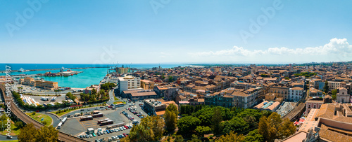 Aerial panoramic view of Trapani harbor, Sicily, Italy. Beautiful holiday town in Italy. © ingusk