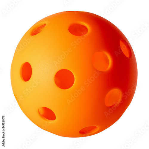 Colorfull ourdoor Pickleball on transparent background.  PNG file.