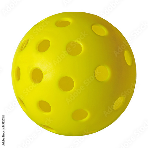 Colorfull ourdoor Pickleball on transparent background.  PNG file.
