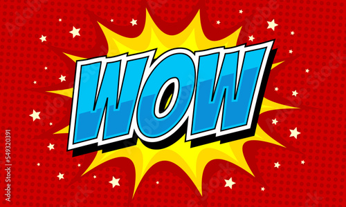 Wow text comic cartoon illustration