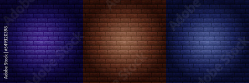 Realistic brick wall set to decorate and cover in the background of the wall. Stock vector illustration.