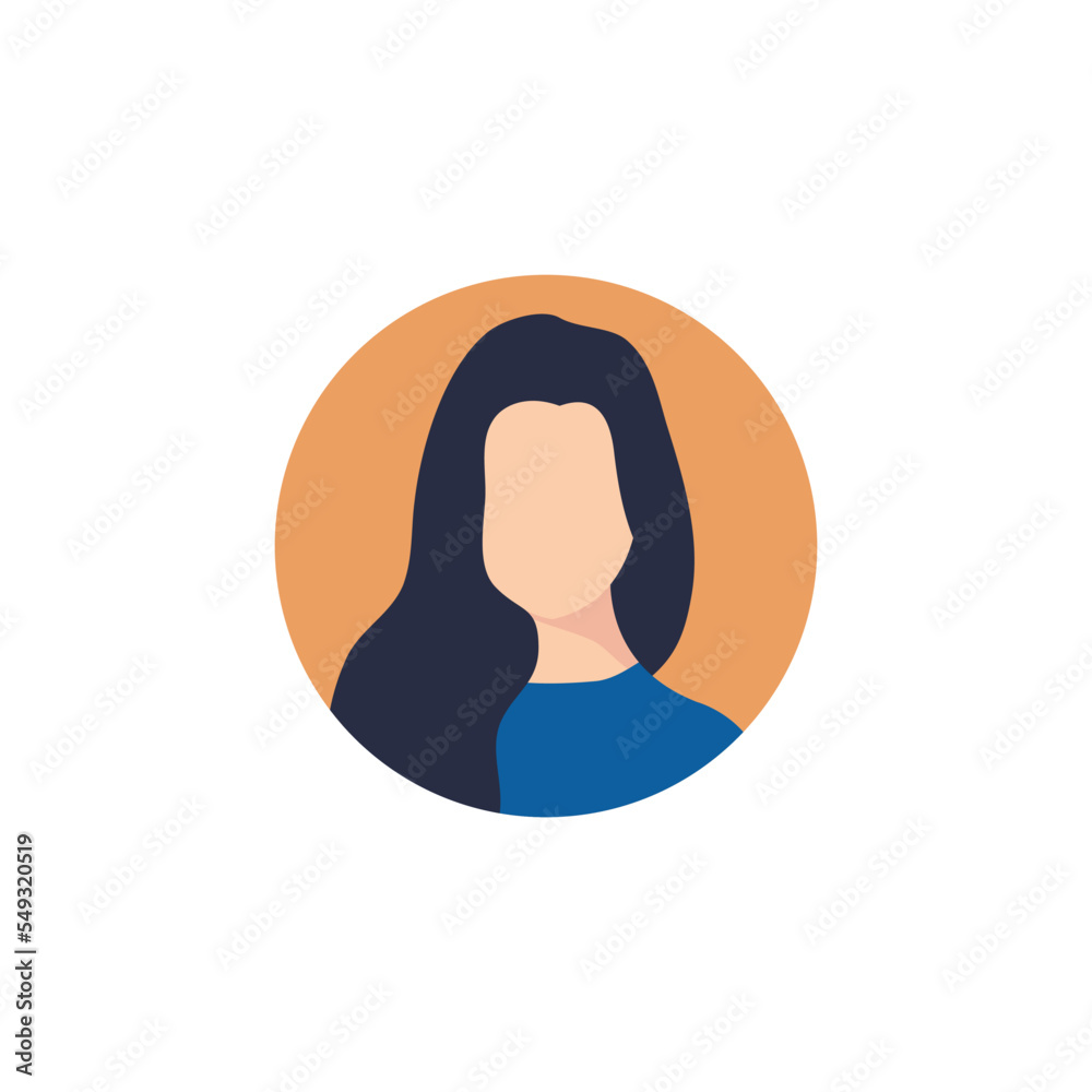 Round profile image of female avatar for social networks with half circle. Fashion and beauty. Bright vector illustration in trendy style. Round profile image of female avatar for social networks with half circle. Fashion and beauty. Bright vector illustration in trendy style.