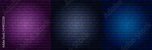 Realistic brick wall set to decorate and cover in the background of the wall. Stock vector illustration.