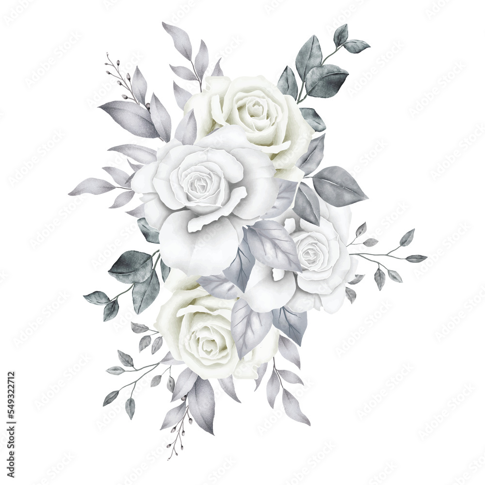 Bouquet Flower Roses Watercolor