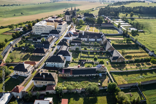 Drone view of Biskupska Zahrada in Spisske Podhradie, Slovakia photo