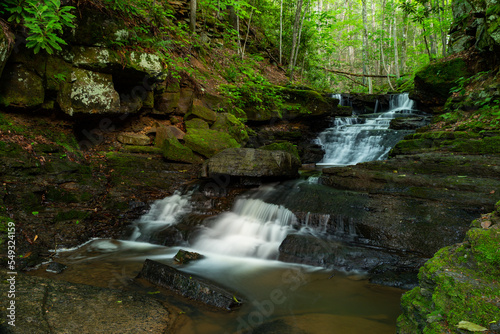 Pipestem Falls - Scenic Cascade Waterfall in Forest - West Virginia