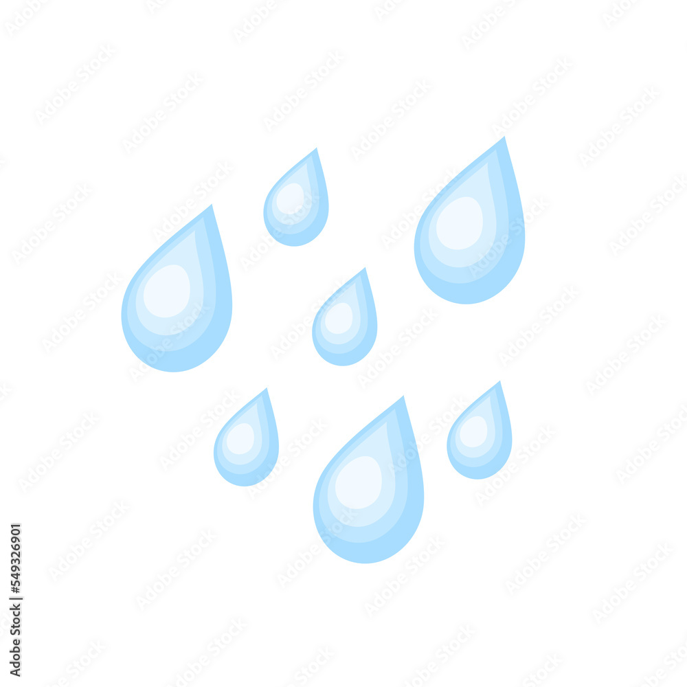 Water drops icon. Weather forecast. Concept of weather and other elements of nature. Simple vector flat illustration isolated on white. Water drops icon. Weather forecast. Concept of weather and other elements of nature. Simple vector flat illustration isolated on white.