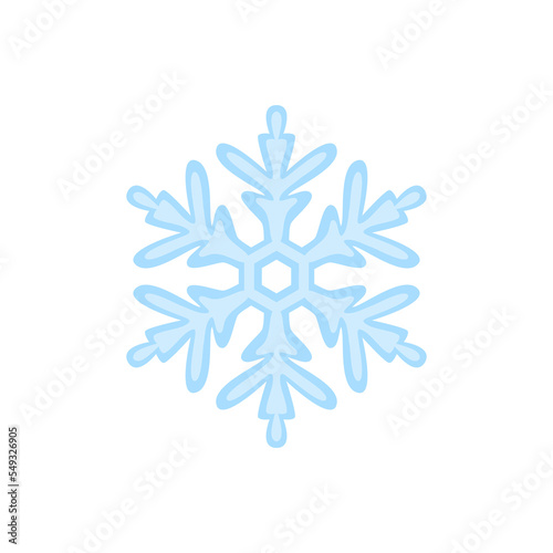Snowflake icon. Weather forecast. Simple vector flat illustration isolated on white.