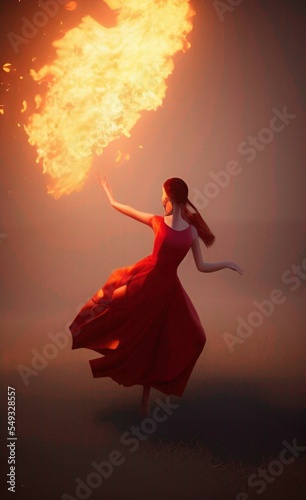 Wallpaper Mural Fire dancing woman Torontodigital.ca
