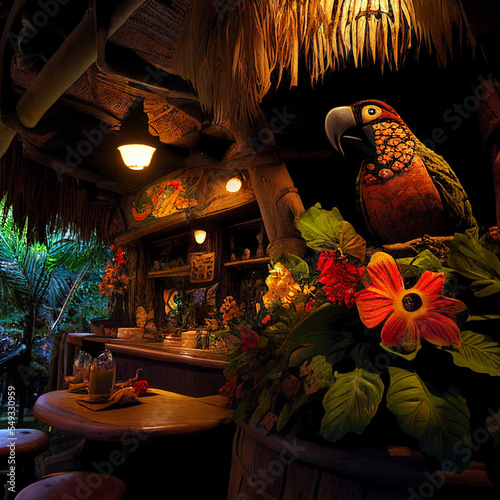Tiki bar interior