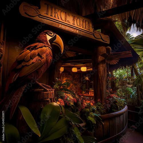 Tiki bar interior