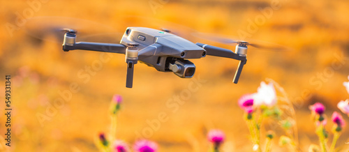 An agricultural quadrocopter explores the fields agriculture.