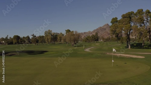 an aerial view of a golf course in Phoenix Arizona. photo