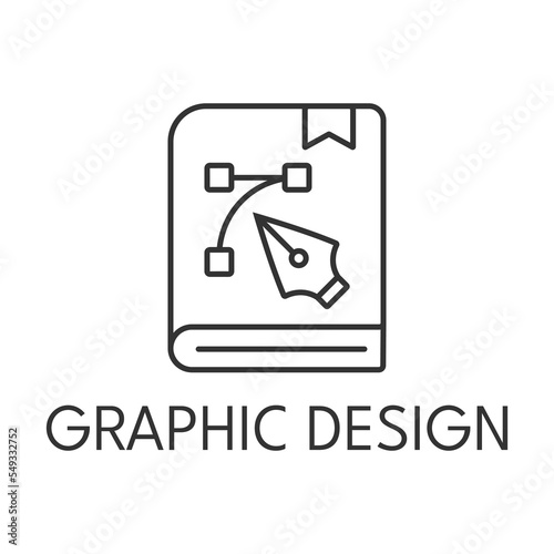 Graphic design thin line icon on white background