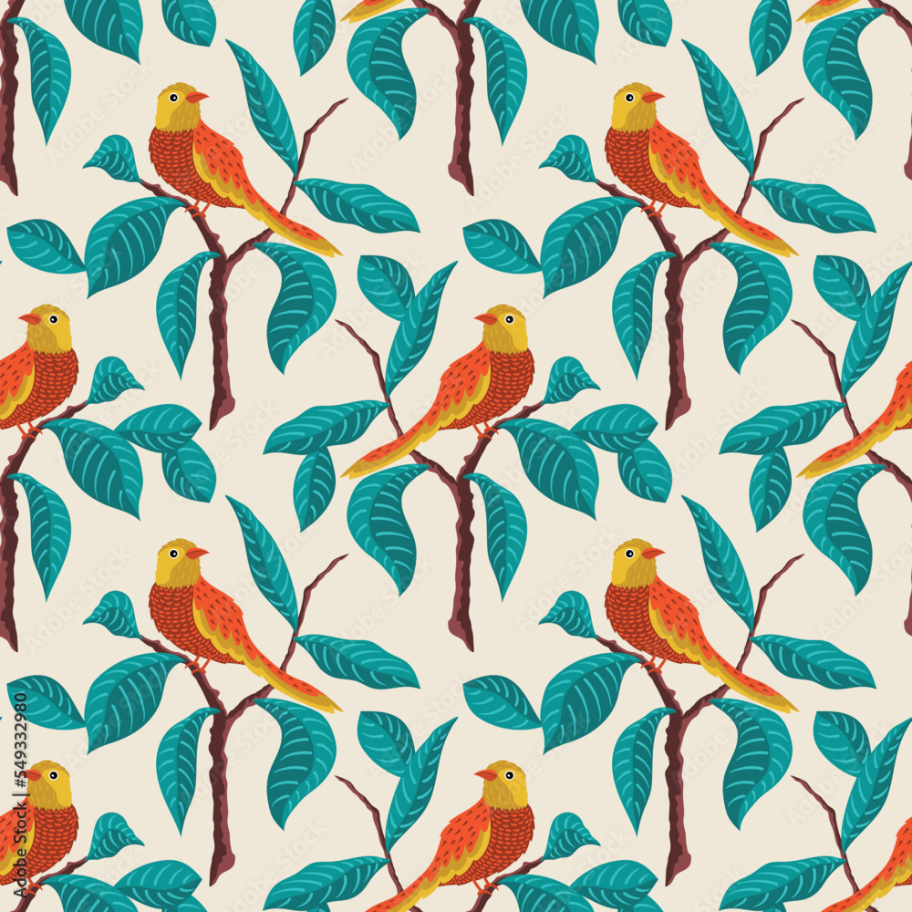 Fototapeta premium Birdies pattern, for textile fabric, wallpaper and more.