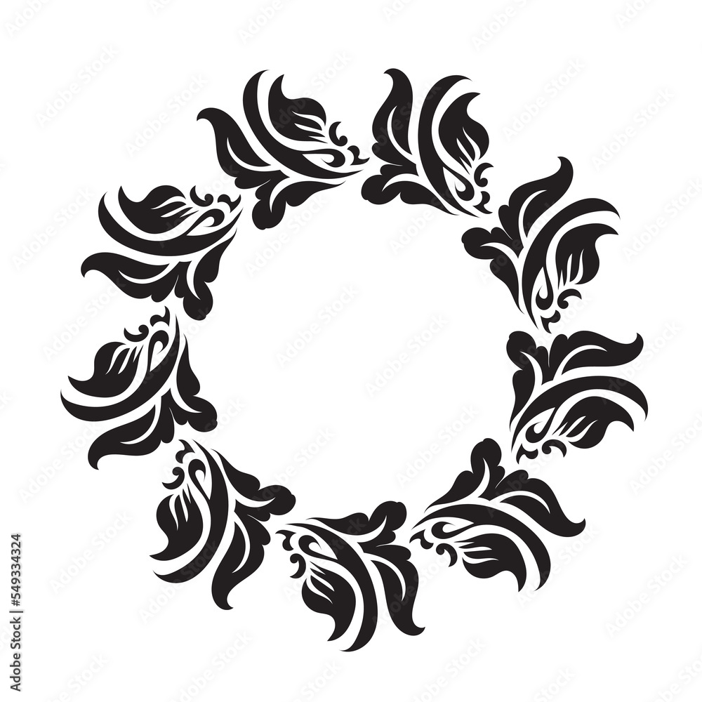 Black ornamental round, Decorative art floral frame, Abstract vector ornament border ceramic design, porcelain pattern template, Black ornamental round, Decorative art floral frame, Abstract vector ornament border ceramic design, porcelain pattern template,