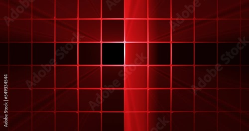 3D render: Red scanning laser beams moving across the screen. 4k seamless repeating loop