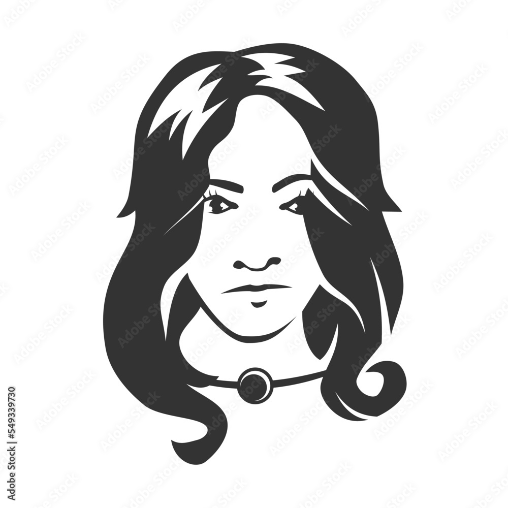 beautiful woman face logo design Icon Illustration Brand Identity template