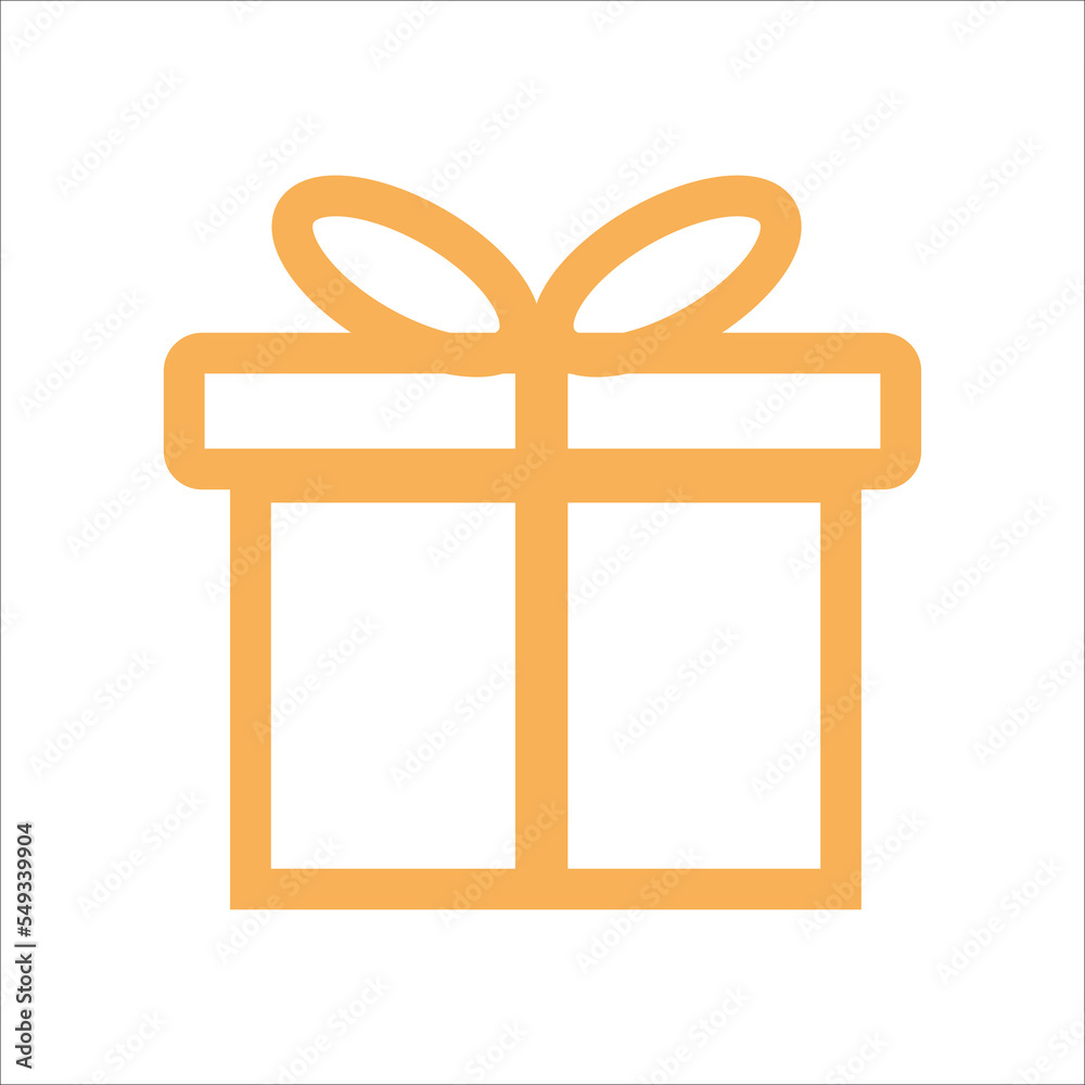A gift of golden lines on a white background A gift of golden lines on a white background