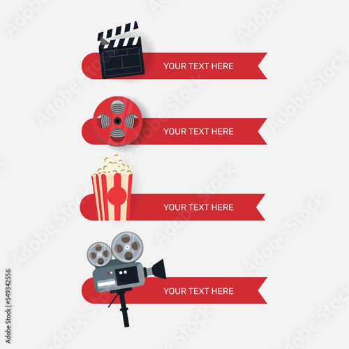 film icon movie sign cinema symbol. - Vector.