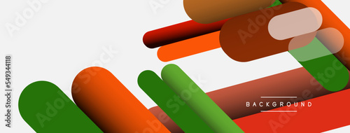 Overlapping round shapes and lines background. Vector illustration for wallpaper banner background or landing page