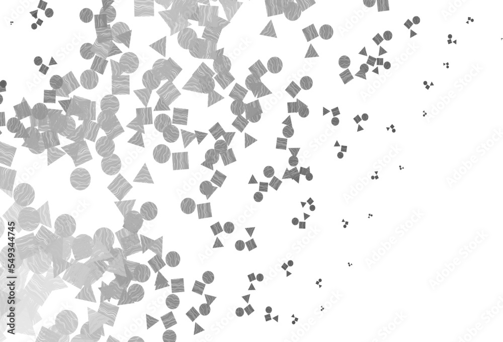 Light Silver, Gray vector cover in polygonal style with circles.