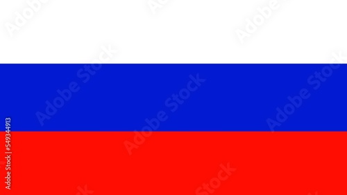 Russia Flag Colors. 2D Animated transition in vertically on both sides over blue screen chroma key for video transition. Seamless looping. 4K UHD.