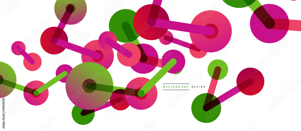 Abstract background. Round dots connected by lines. Trendy techno business template for wallpaper, banner, background or landing Abstract background. Round dots connected by lines. Trendy techno business template for wallpaper, banner, background or landing