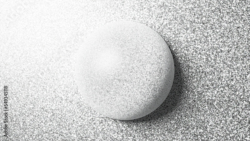 キラキラと輝く銀色のラメの背景素材。銀色の球体。