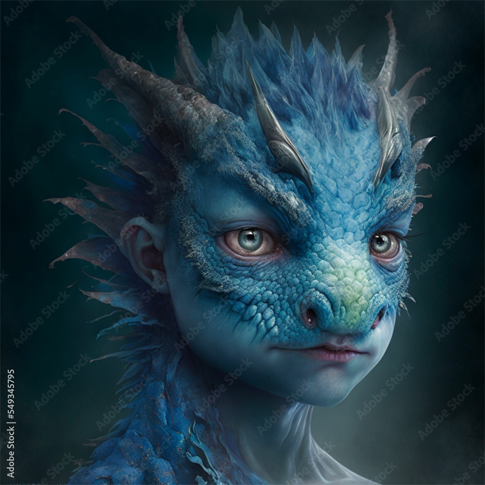 portrait of a dragon child, generated image