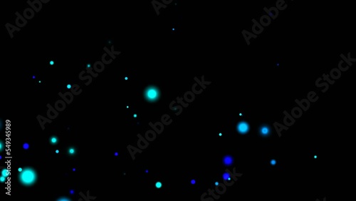 Blue colored particles flying, particles background, abstract background. 4K UHD.