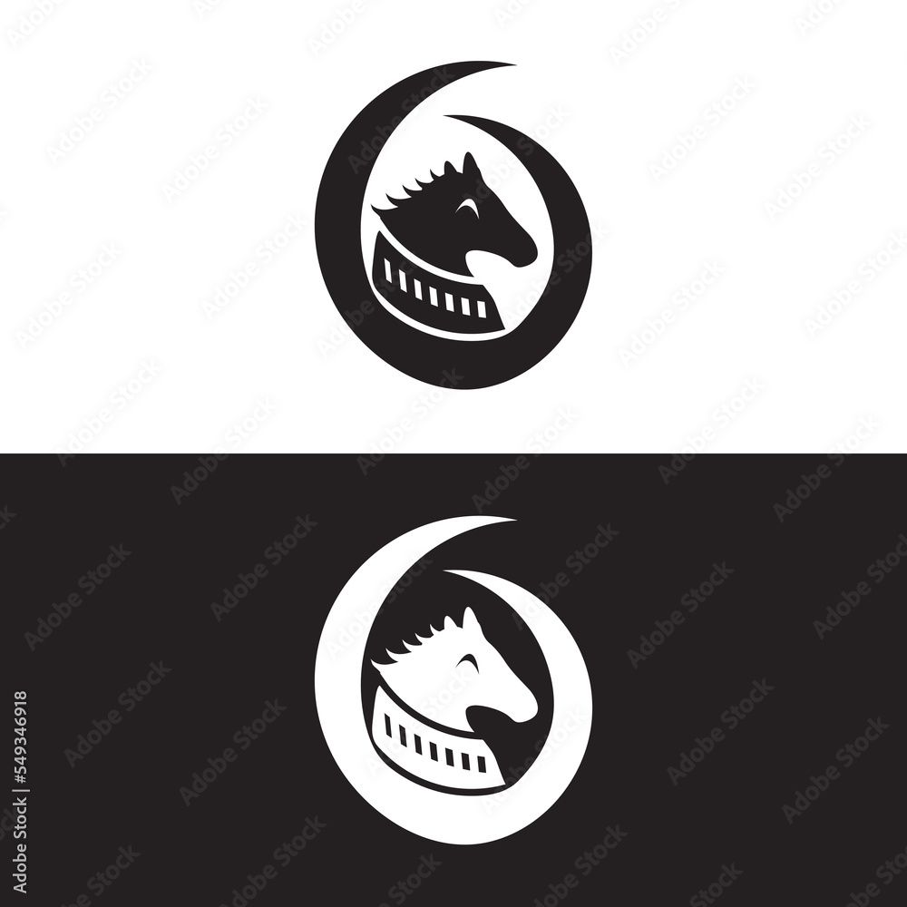 Circle horse animal logo design . icon logo . silhouette logo . Circle horse animal logo design . icon logo . silhouette logo .