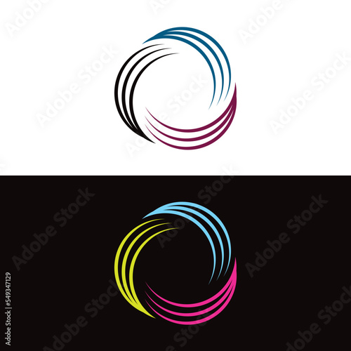 Circle vector logo template design . icon logo . silhouette logo .