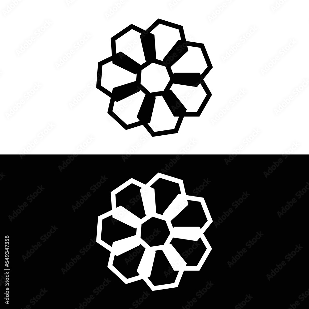 Fototapeta premium Circle flower vector logo design . icon logo . silhouette logo .