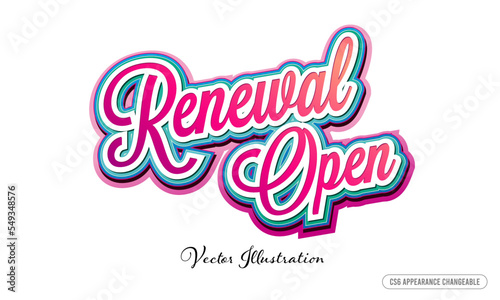 リニューアルオープン タイトル文字 アピアランス変更可能 ロゴ ベクターイラスト