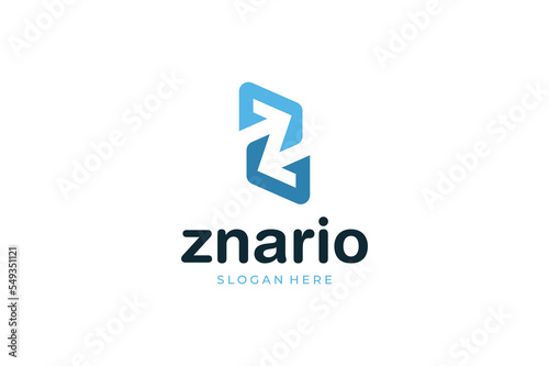 Free Download Monogram Initial Letter Z with Zigzag Up-Down Arrow Logo Design - GFXLoad