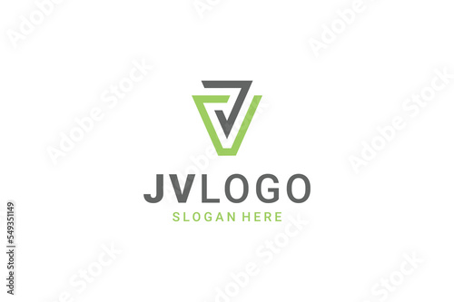 Initial Letter JV VJ Logo Design