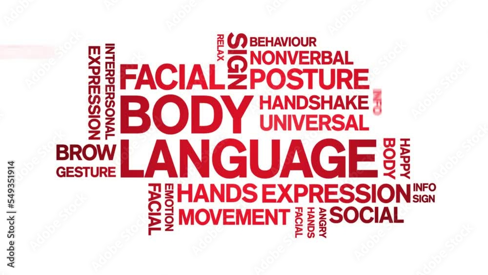 Body Language animated tag word cloud;text design animation kinetic ...