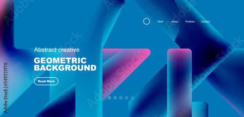 Fluid triangles minimal abstract background. Techno or business concept, pattern for wallpaper, banner, background, landing page