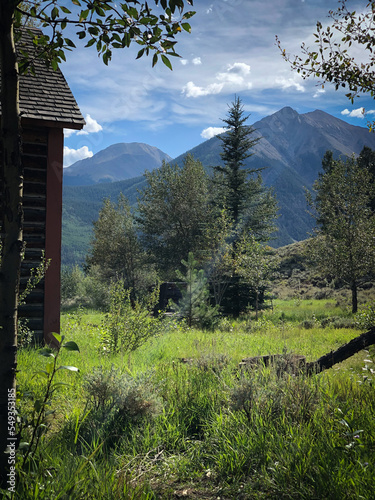 Mountain cabin in summer 