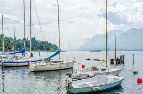 Majestic Lake Garda in City of Malcesine  Italy.