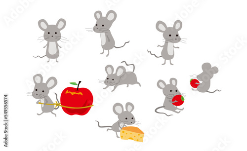 かわいいネズミのポーズ集イラスト