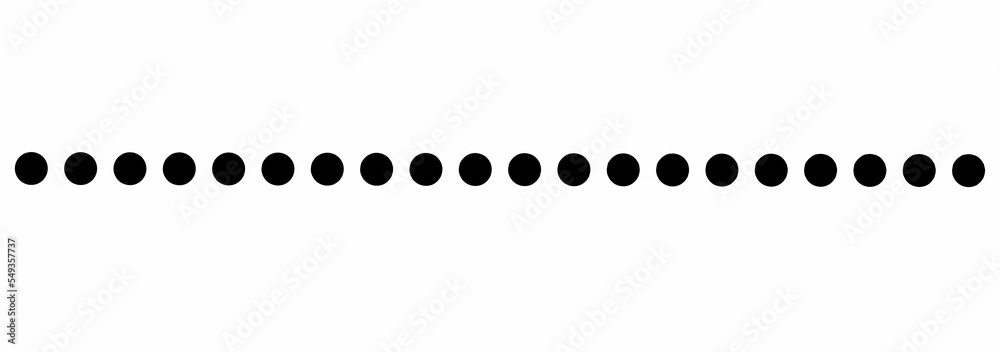 horizontal dotted line isolated on white background