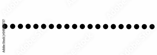 horizontal dotted line isolated on white background