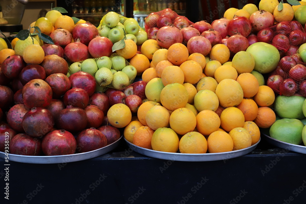 Fresh vegetables and fruits are sold at a bazaar in Israel. Fresh vegetables and fruits are sold at a bazaar in Israel.