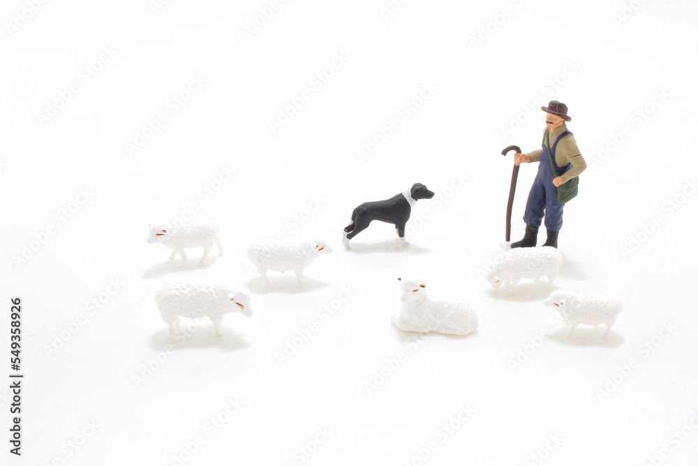 a figure of Working Sheep Dog, Herding Sheep