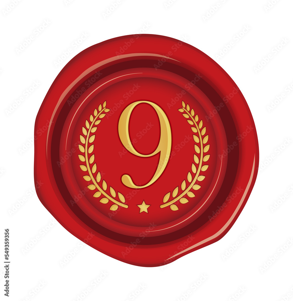 Sealing wax stamp vector illustration ( number, ranking ) | 9th (red) / png ( background transparent ) Sealing wax stamp vector illustration ( number, ranking ) | 9th (red) / png ( background transparent )